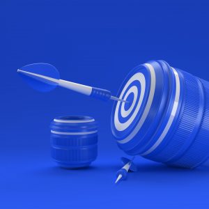 Realistic camera lens Target for Perfect Shoot 3D Rendering.